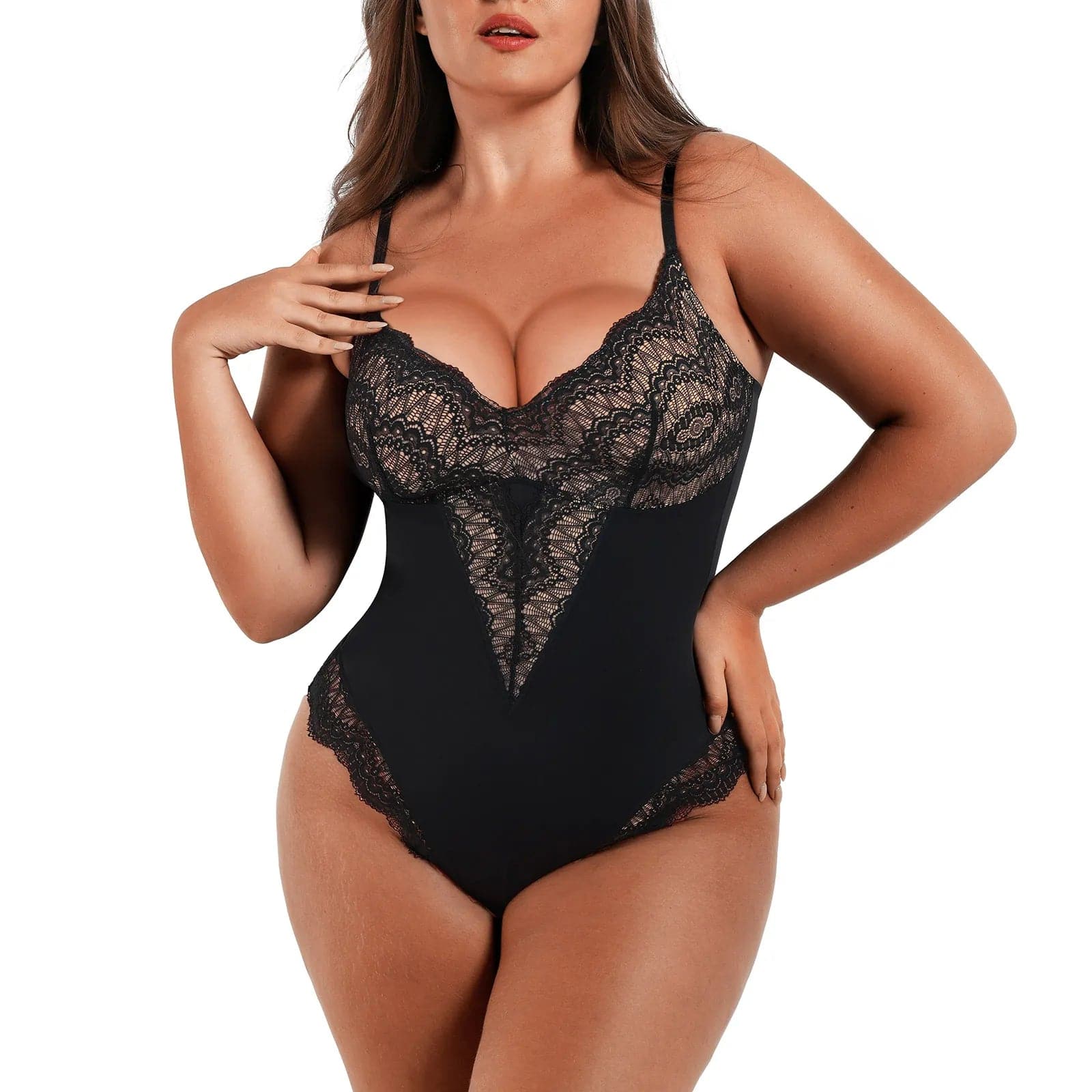 3 Pack - Lace Shapewear Bodysuit with Tummy Control up to 3XL