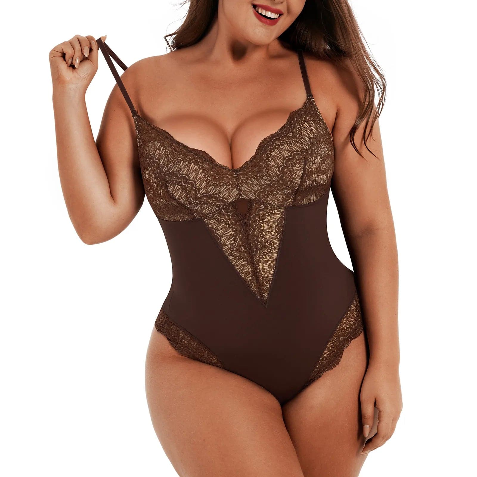 3 Pack - Lace Shapewear Bodysuit with Tummy Control up to 3XL